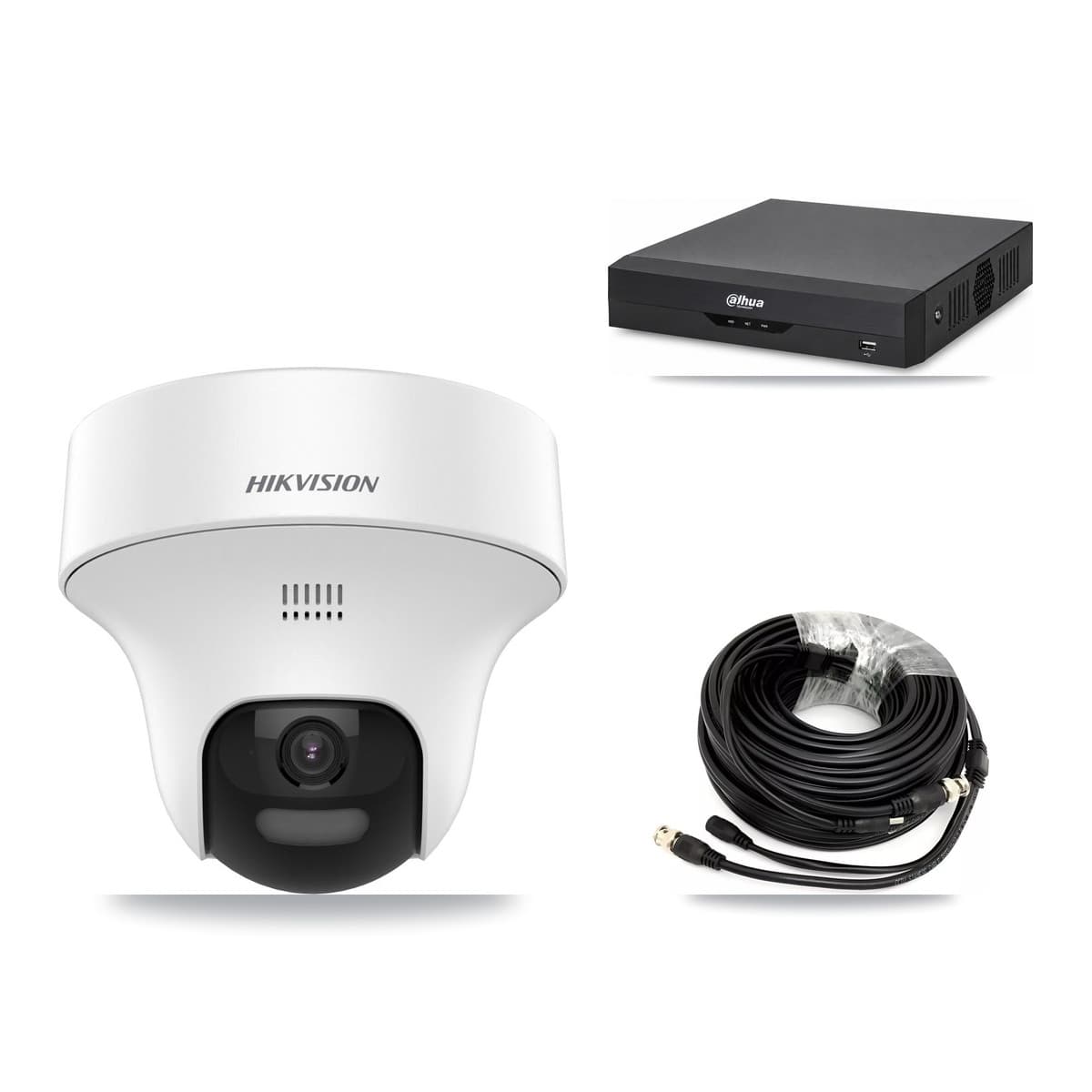 Hikvision & Dahua 4-Channel 5MP CCTV Kit — 2 DS-2CE70K0T Turret Cameras + 2TB Recording - Image 1