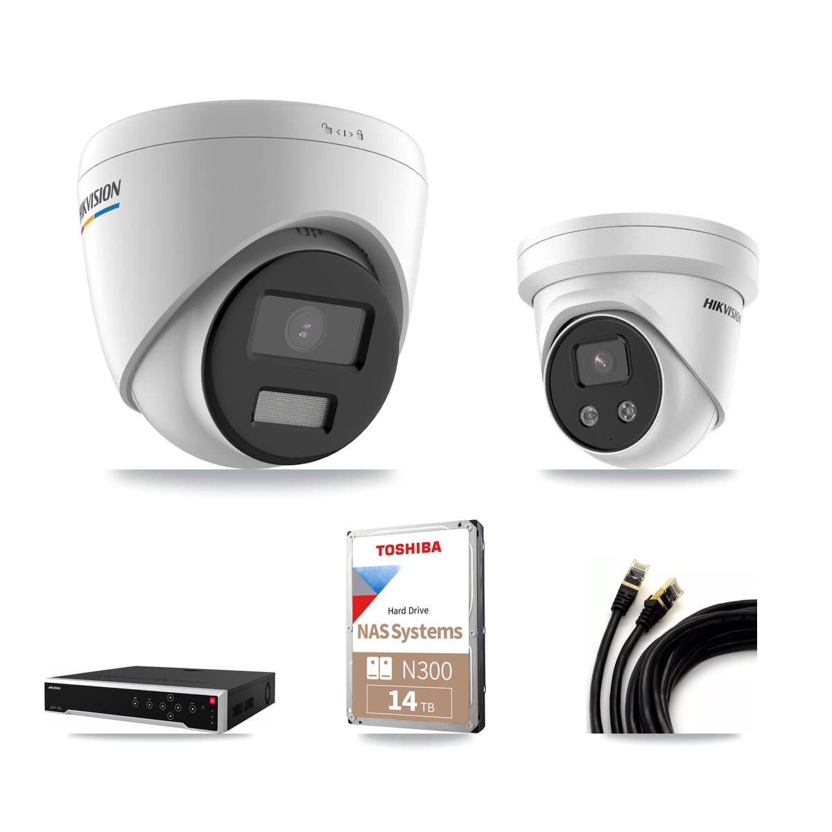 Hikvision 32-Channel 2MP – 5MP CCTV Kit — 11 2MP + 5 5MP Turret Cameras + 14TB Recording - Image 1