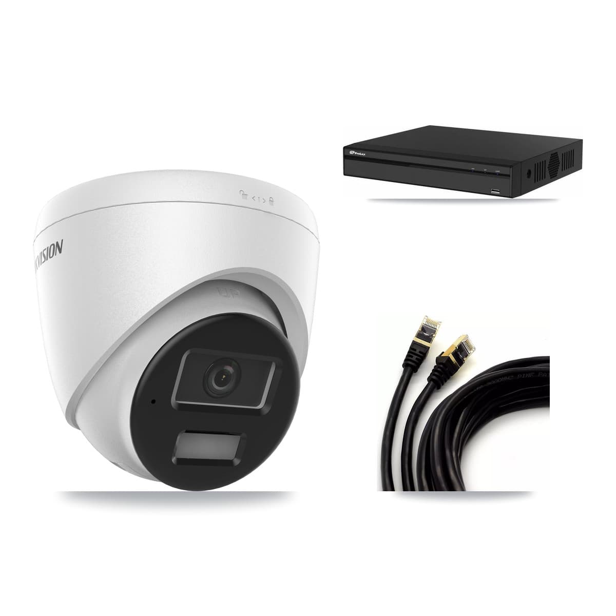 Hikvision & Prolux 4-Channel 4MP CCTV Kit — 2 DS-2CD1343G2 Turret Cameras + 2TB Recording - Image 1