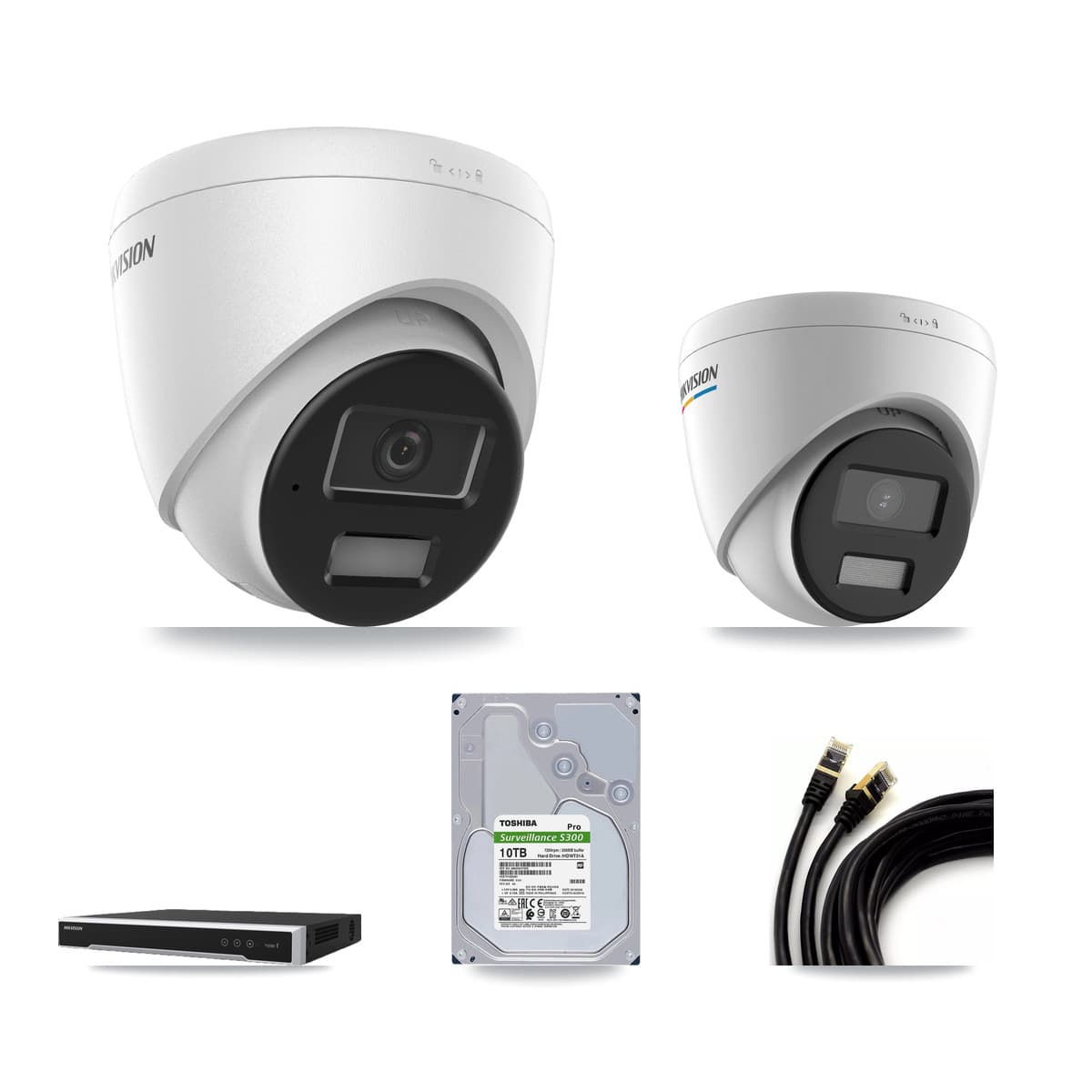 Hikvision 16-Channel 2MP – 4MP CCTV Kit — 1 2MP + 7 4MP Turret Cameras + 10TB Recording - Image 1