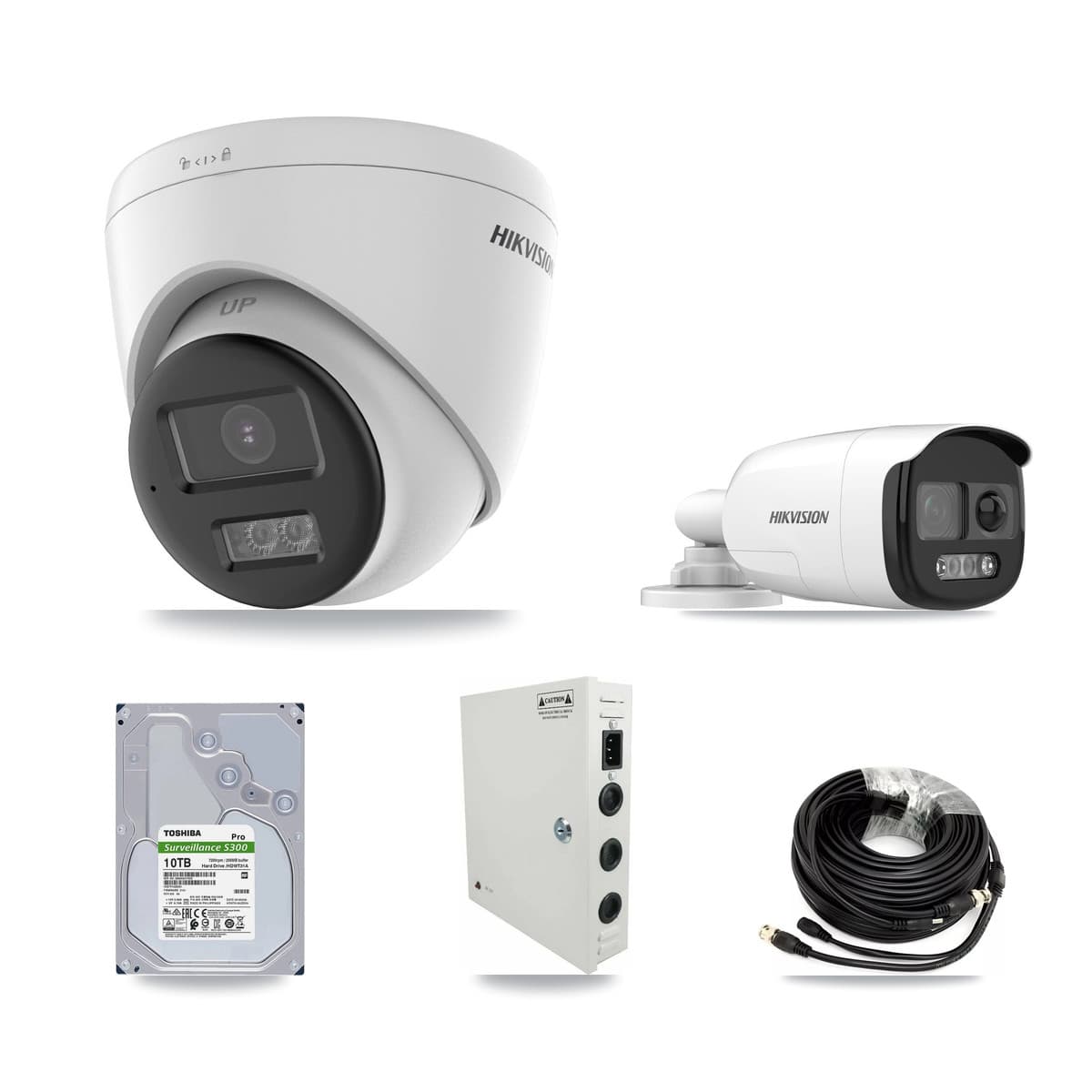 Hikvision 32-Channel 5MP CCTV Kit — 7 DS-2CE12KF3T-PIRXO Bullet + 16 DS-2CE78K0T-LTS Turret Cameras + 3× 10TB Recording (DS-7332HQHI-K4 Recorder) - Image 1