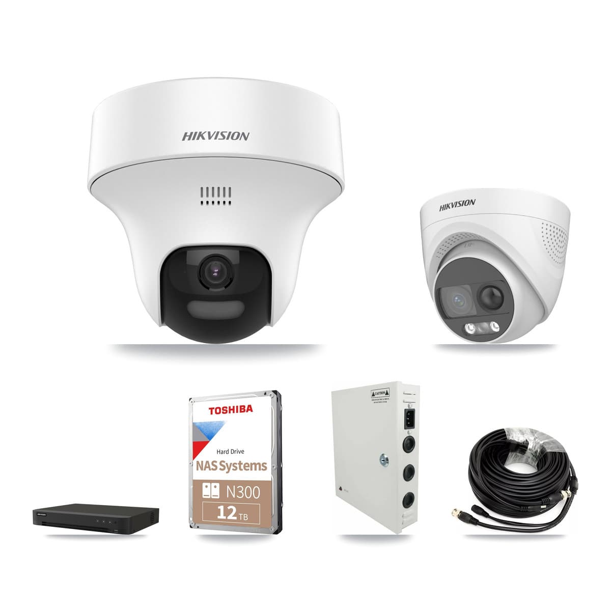Hikvision 16-Channel 5MP CCTV Kit — 8 DS-2CE70K0T + 3 DS-2CE72KF3T Turret Cameras + 12TB Recording - Image 1