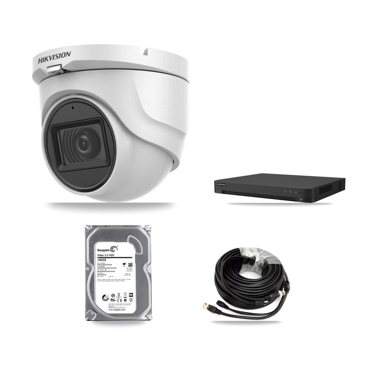 Hikvision 16-Channel 5MP CCTV Kit — 1 DS-2CE76H0T Turret Camera + 1TB Recording (IDS-7216HUHI Recorder) - Image 1
