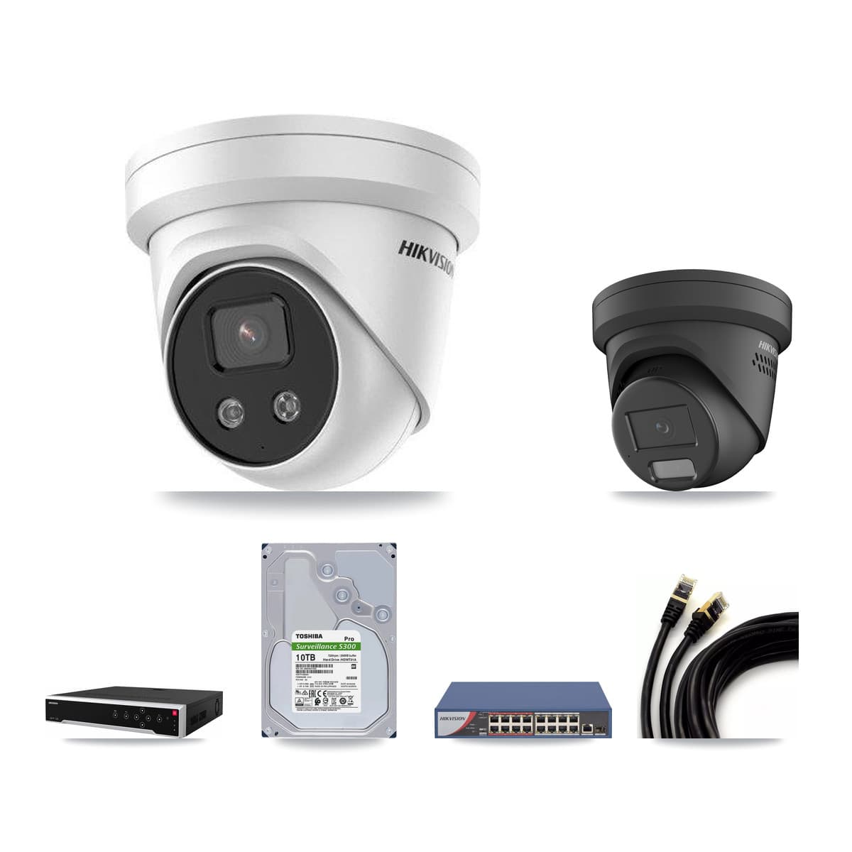 Hikvision 32-Channel 4MP – 5MP CCTV Kit — 10 4MP + 22 5MP Turret Cameras + 4× 10TB Recording - Image 1