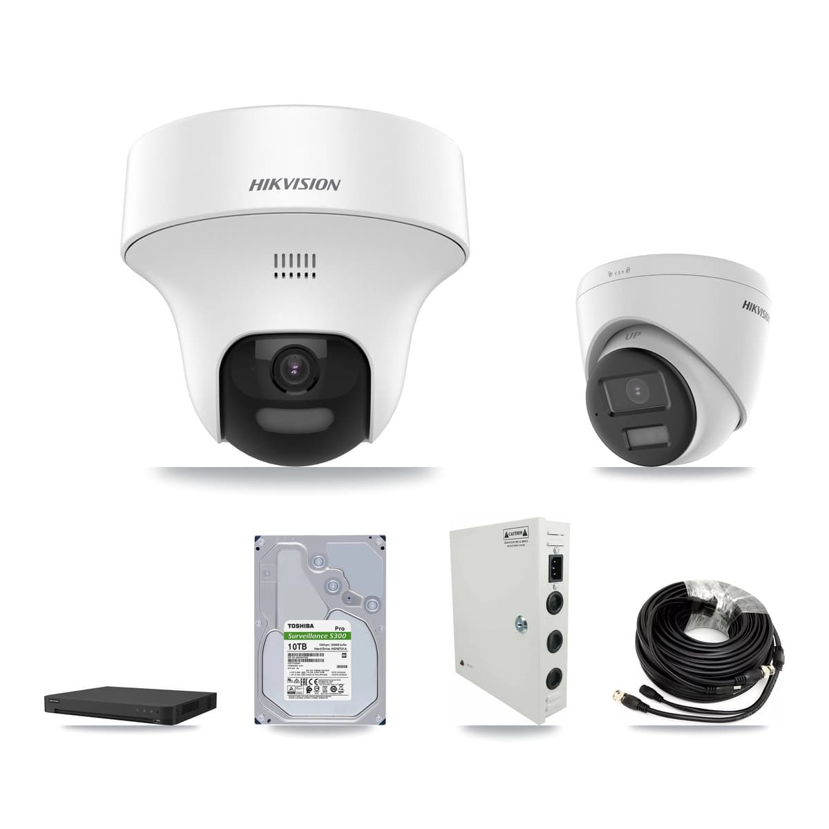 Hikvision 16-Channel 5MP CCTV Kit — 10 DS-2CE70K0T + 5 DS-2CE78K0T Turret Cameras + 2× 10TB Recording - Image 1