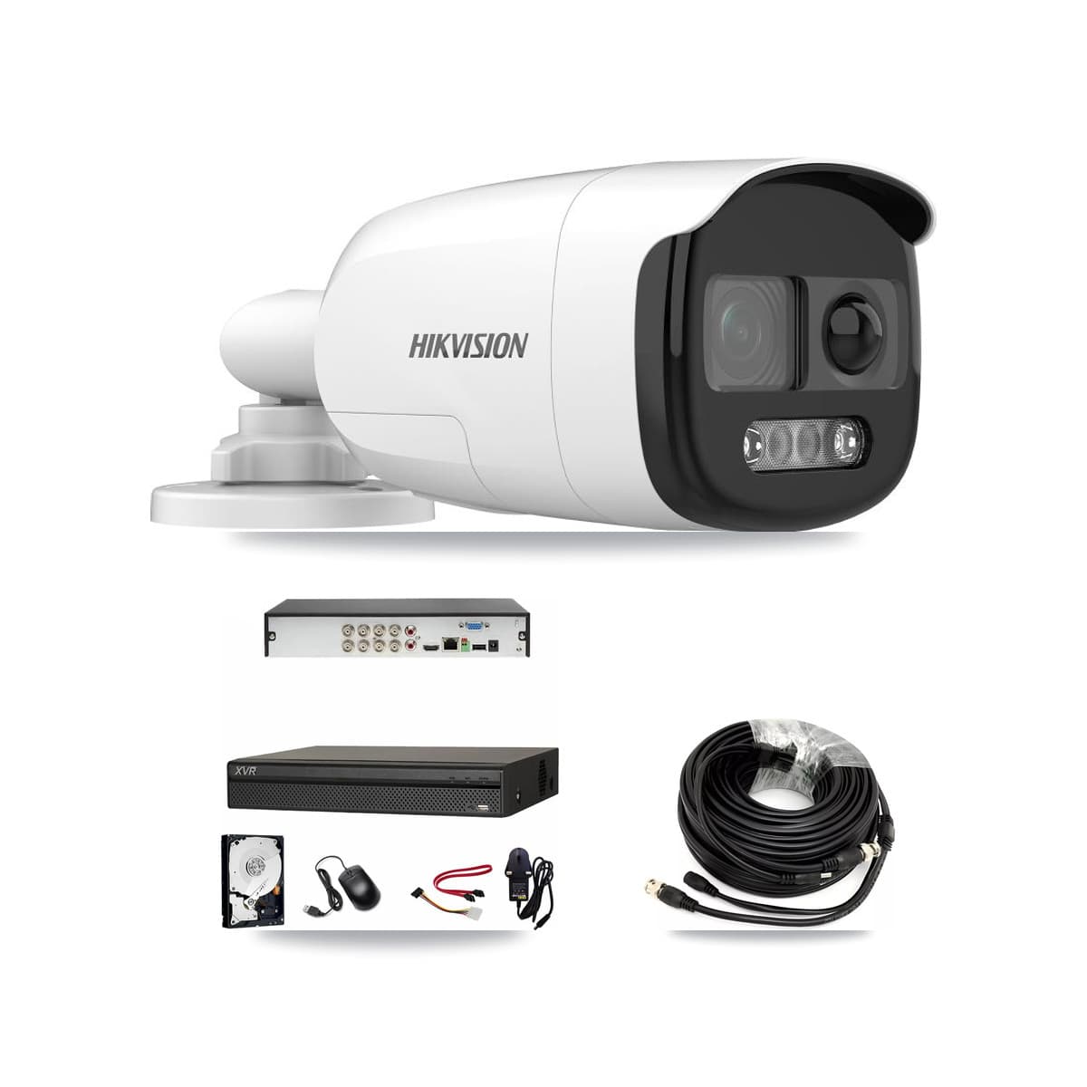 Hikvision & Dahua 8-Channel 5MP CCTV Kit — 6 DS-2CE12KF3T Bullet Cameras + 8TB Recording (XVR-3108AD Recorder) - Image 1