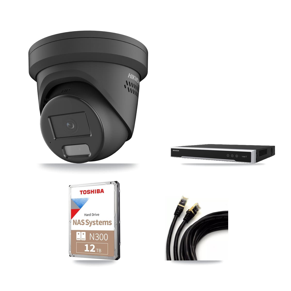 Hikvision 16-Channel 4MP CCTV Kit — 9 Black Turret Cameras + 12TB Recording - Image 1