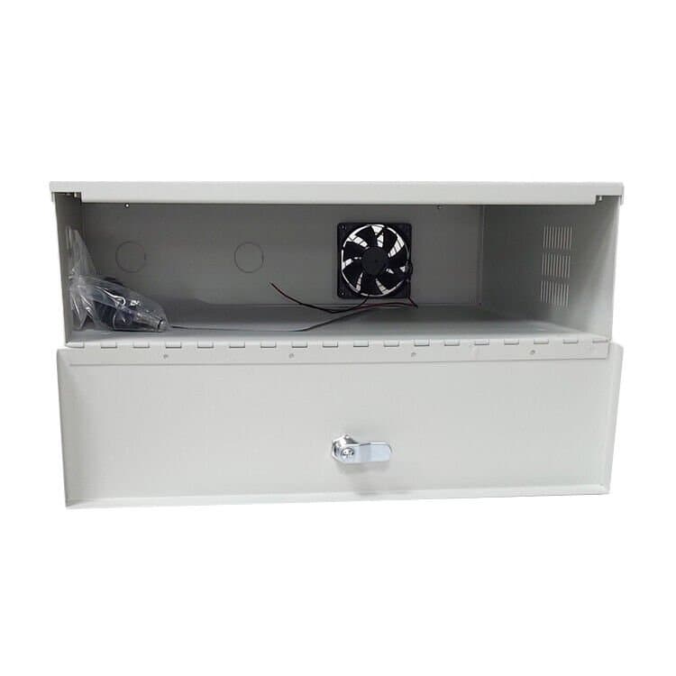 Lockable CCTV DVR Security Lock Box Metal Beige 15×15 Inch