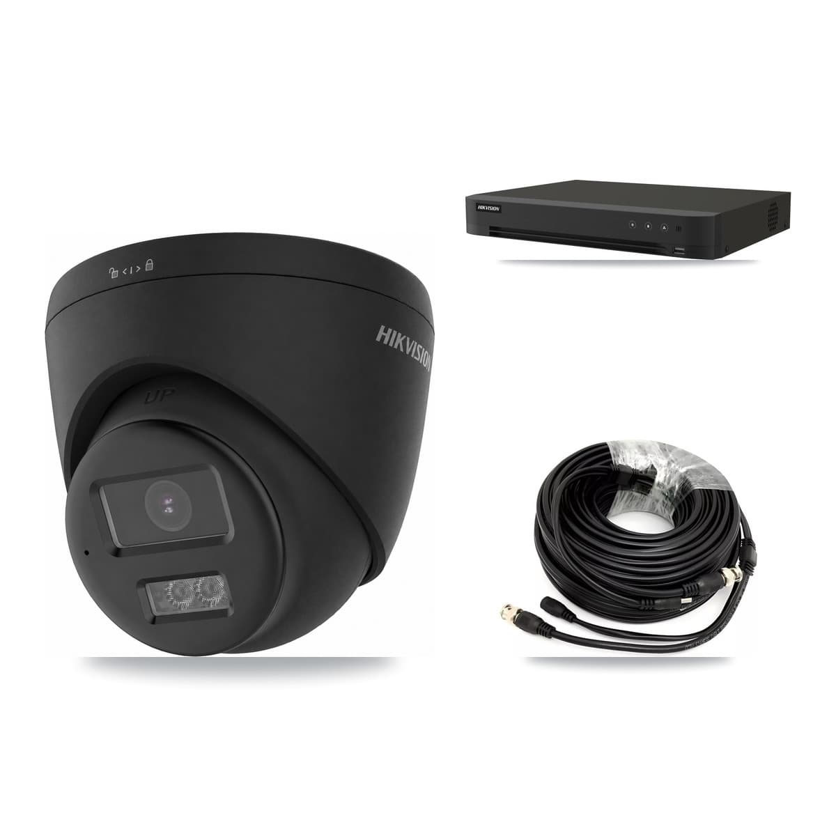 Hikvision 8-Channel 4K CCTV Kit — 2 Black Turret Cameras + 8TB Recording - Image 1