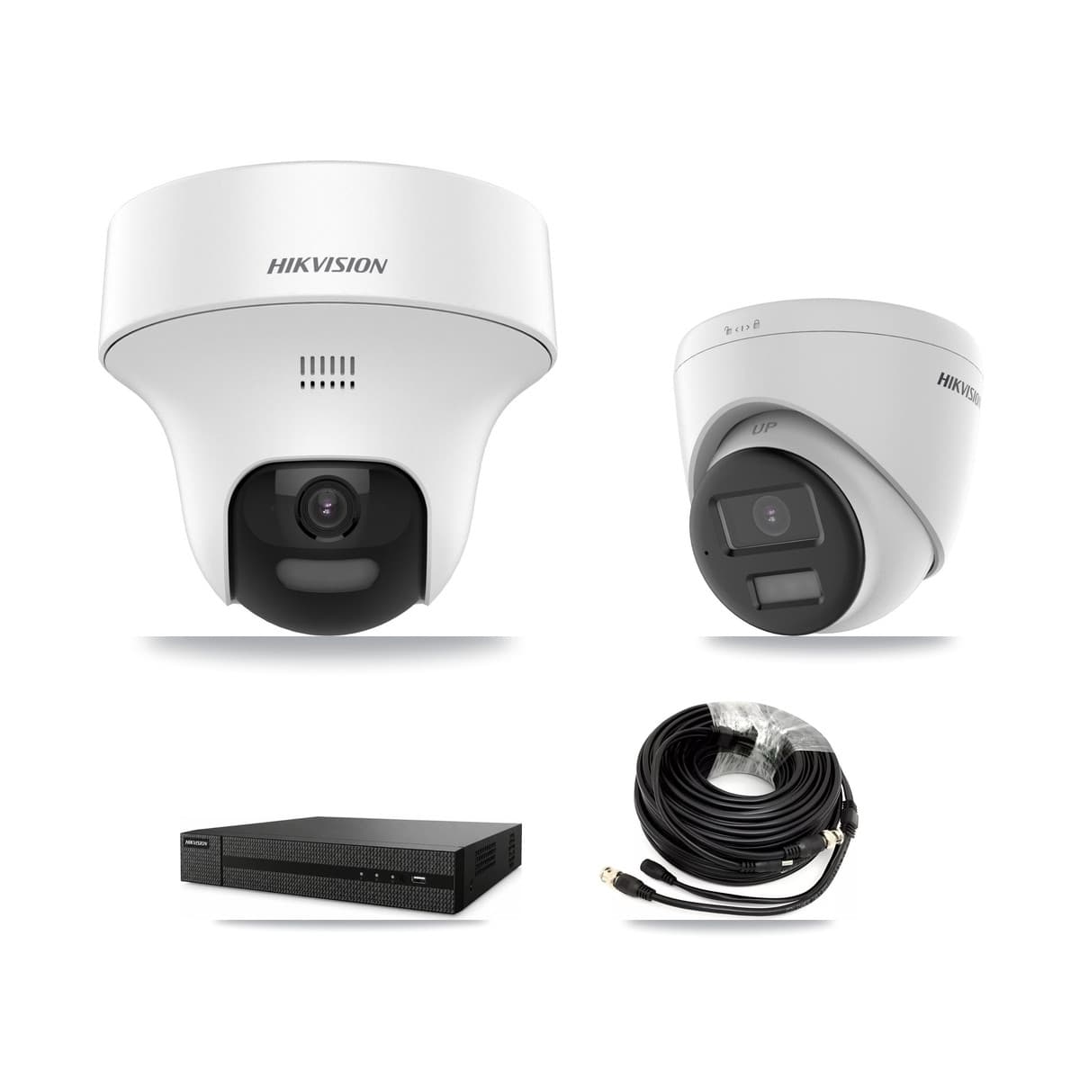 Hikvision 8-Channel 5MP CCTV Kit — 1 DS-2CE70K0T + 1 DS-2CE78K0T Turret Cameras + 2TB Recording (DVR-8CH Recorder) - Image 1