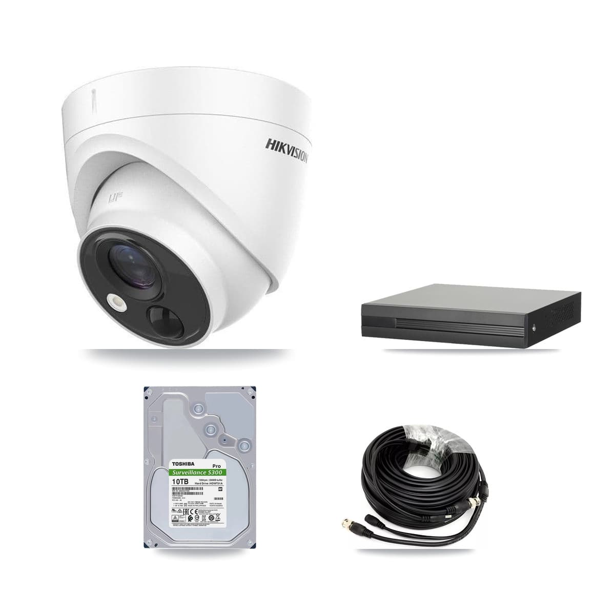 Hikvision 16-Channel 5MP CCTV Kit — 8 DS-2CE71H0T Turret Cameras + 10TB Recording (XVR-3116HS Recorder) - Image 1