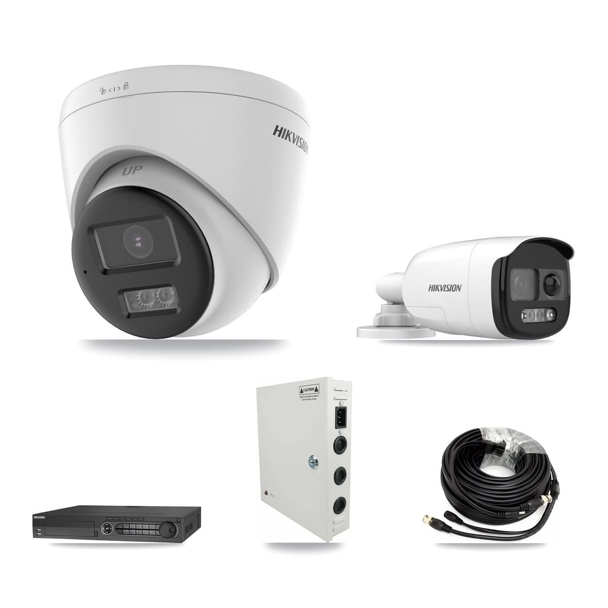 Hikvision 32-Channel 5MP CCTV Kit — 4 DS-2CE12KF3T-PIRXO Bullet + 9 DS-2CE78K0T-LTS Turret Cameras + 2× 8TB Recording (DS-7332HQHI-K4 Recorder) - Image 1