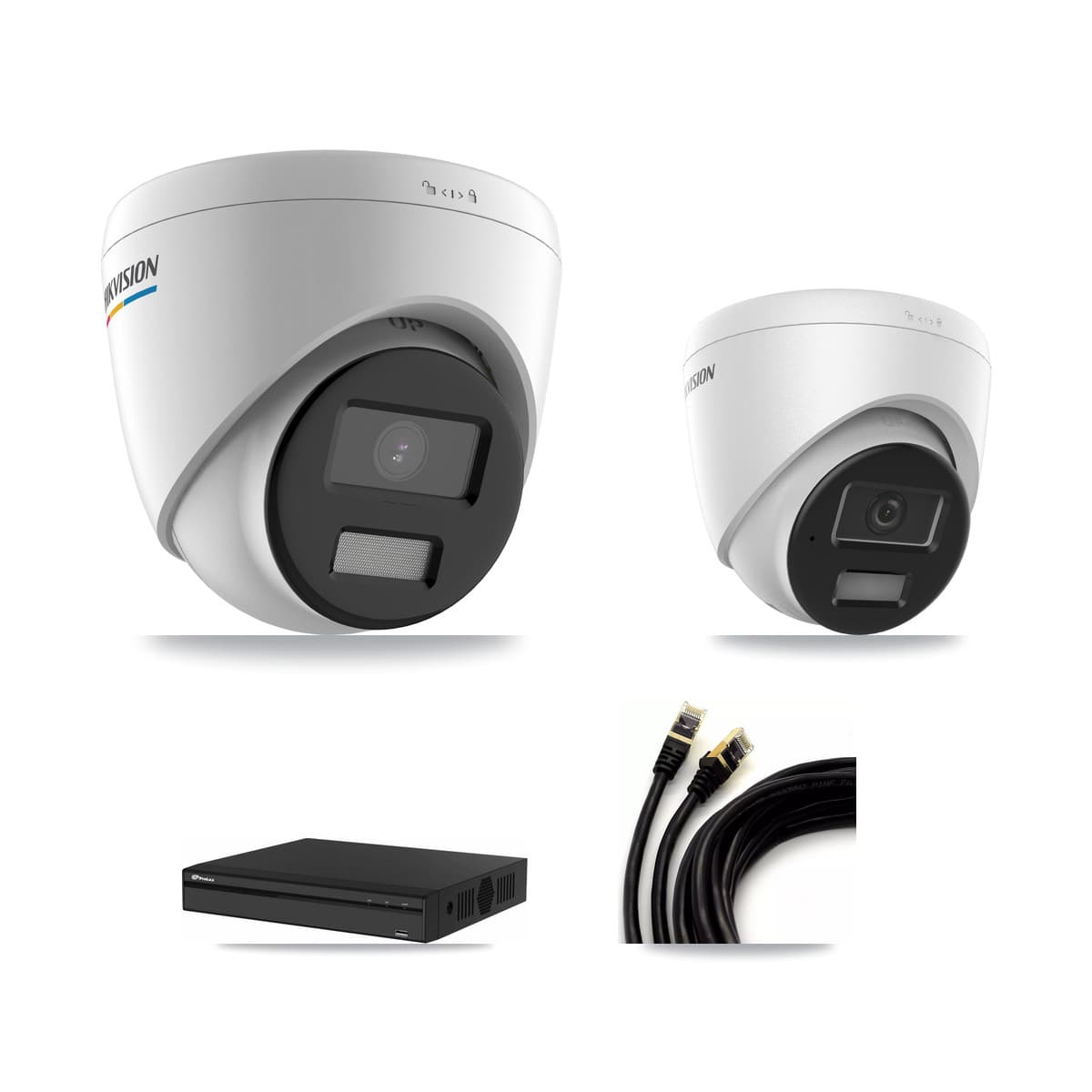 Hikvision & Prolux 4-Channel 2MP – 4MP CCTV Kit — 1 2MP + 1 4MP Turret Cameras + 2TB Recording - Image 1