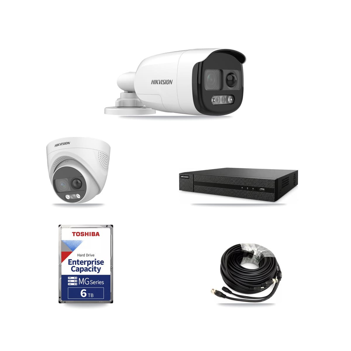 Hikvision 8-Channel 5MP CCTV Kit — 4 DS-2CE12KF3T Bullet + 4 DS-2CE72KF3T Turret Cameras + 6TB Recording - Image 1