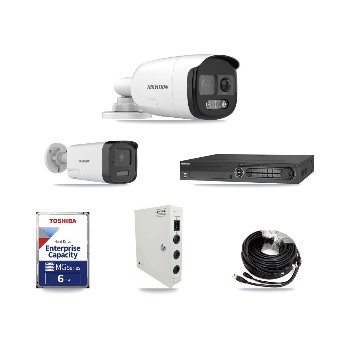 Hikvision 32-Channel 5MP CCTV Kit — 12 DS-2CE12KF3T + 6 DS-2CE17K0T Bullet Cameras + 6TB Recording (IDS-7332HUHI Recorder) - Image 1