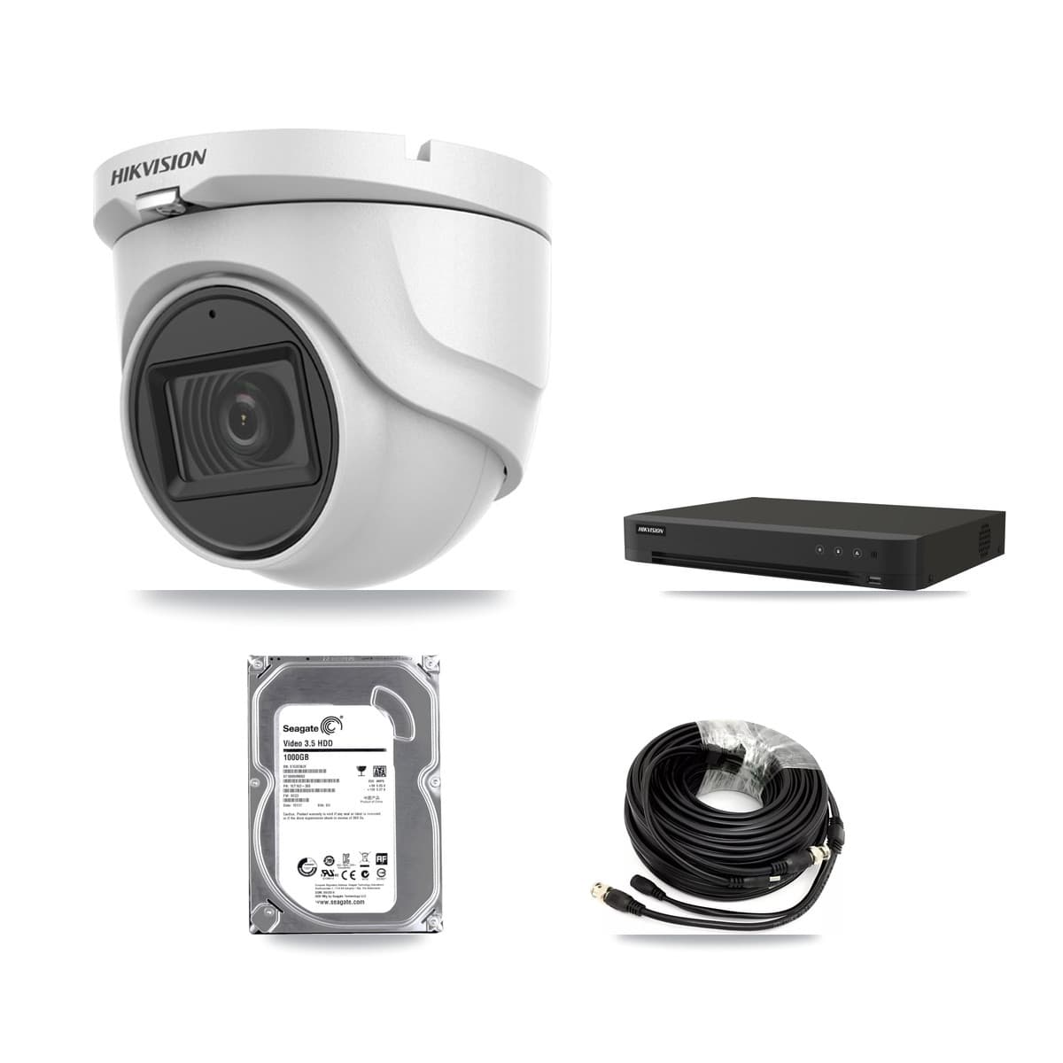 Hikvision 16-Channel 5MP CCTV Kit — 1 DS-2CE76H0T Turret Camera + 1TB Recording (IDS-7216HQHI Recorder) - Image 1