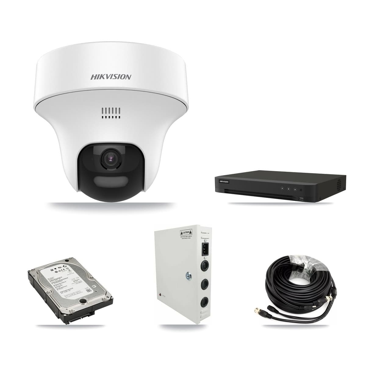 Hikvision 16-Channel 5MP CCTV Kit — 16 DS-2CE70K0T Turret Cameras + 5TB Recording (IDS-7216HQHI Recorder) - Image 1