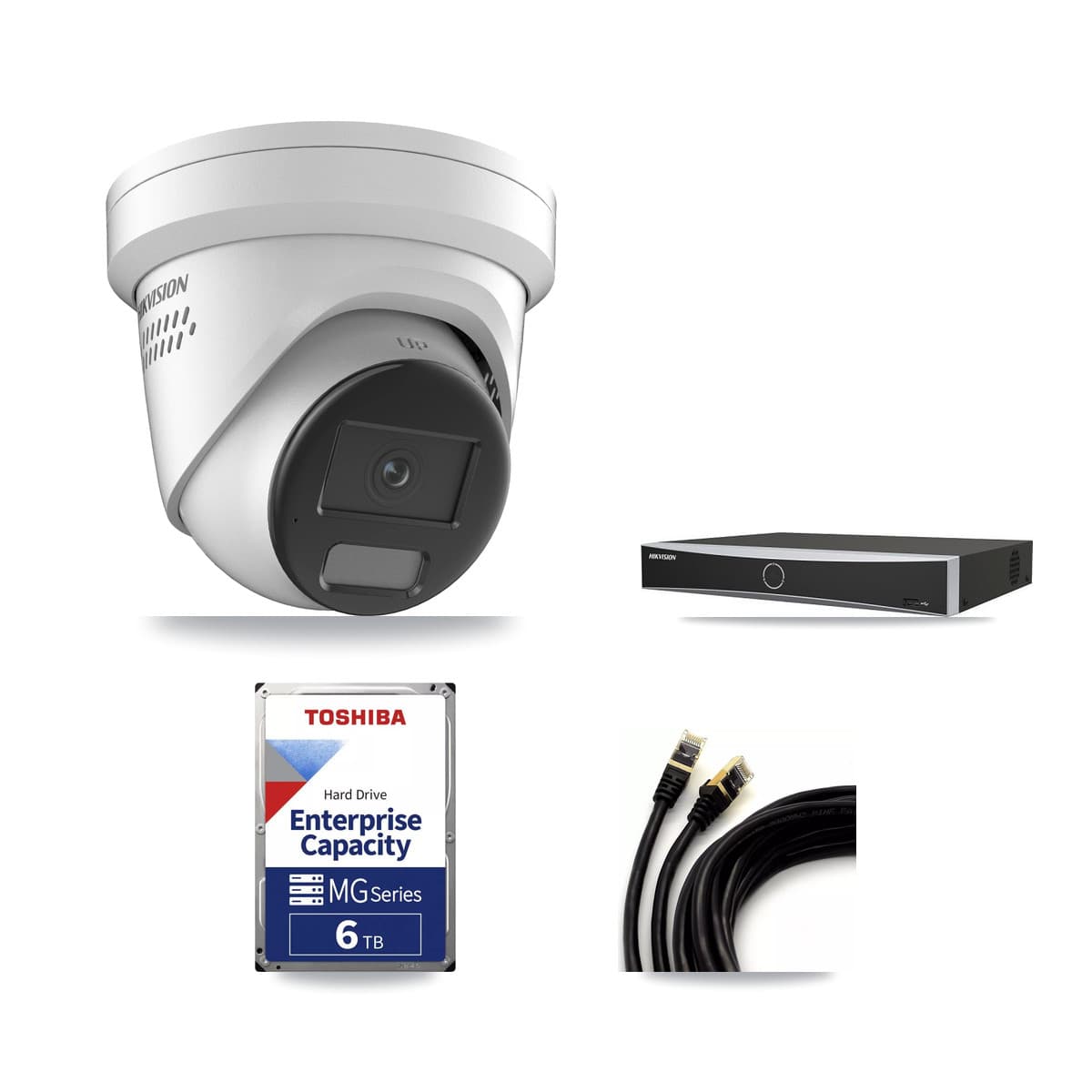 Hikvision 4-Channel 4K CCTV Kit — 2 DS-2CD2387G2H Turret Cameras + 6TB Recording - Image 1