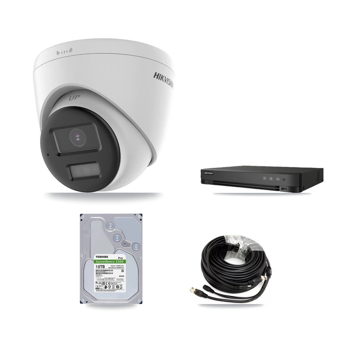 Hikvision 8-Channel 5MP CCTV Kit — 4 DS-2CE78K0T + 4 DS-2CE78K0T Turret Cameras + 10TB Recording (IDS-7208HQHI Recorder) - Image 1