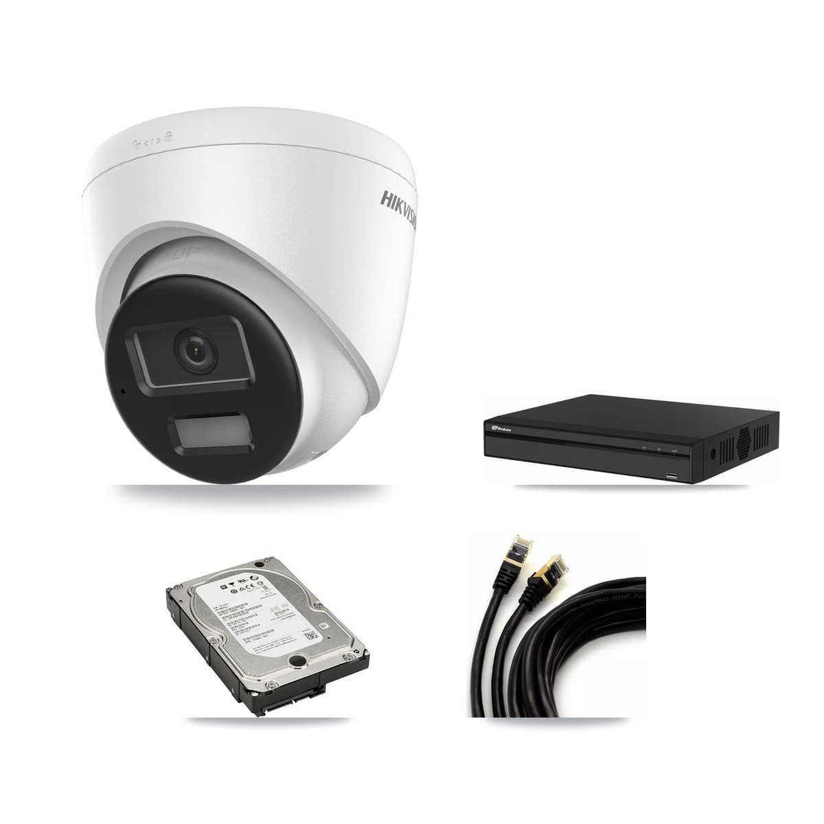 Hikvision & Prolux 4-Channel 4K CCTV Kit — 2 DS-2CD1383G2-LIUF/SL Turret Cameras + 5TB Recording (PXN-2104HS-4P-4K Recorder) - Image 1