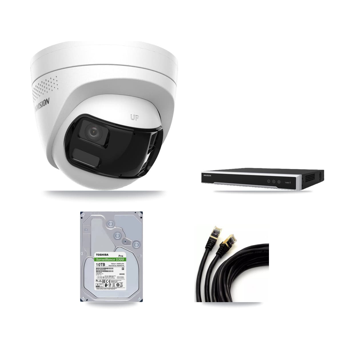 Hikvision 16-Channel 4K CCTV Kit — 7 DS-2CD1383G2P Turret Cameras + 2× 10TB Recording - Image 1