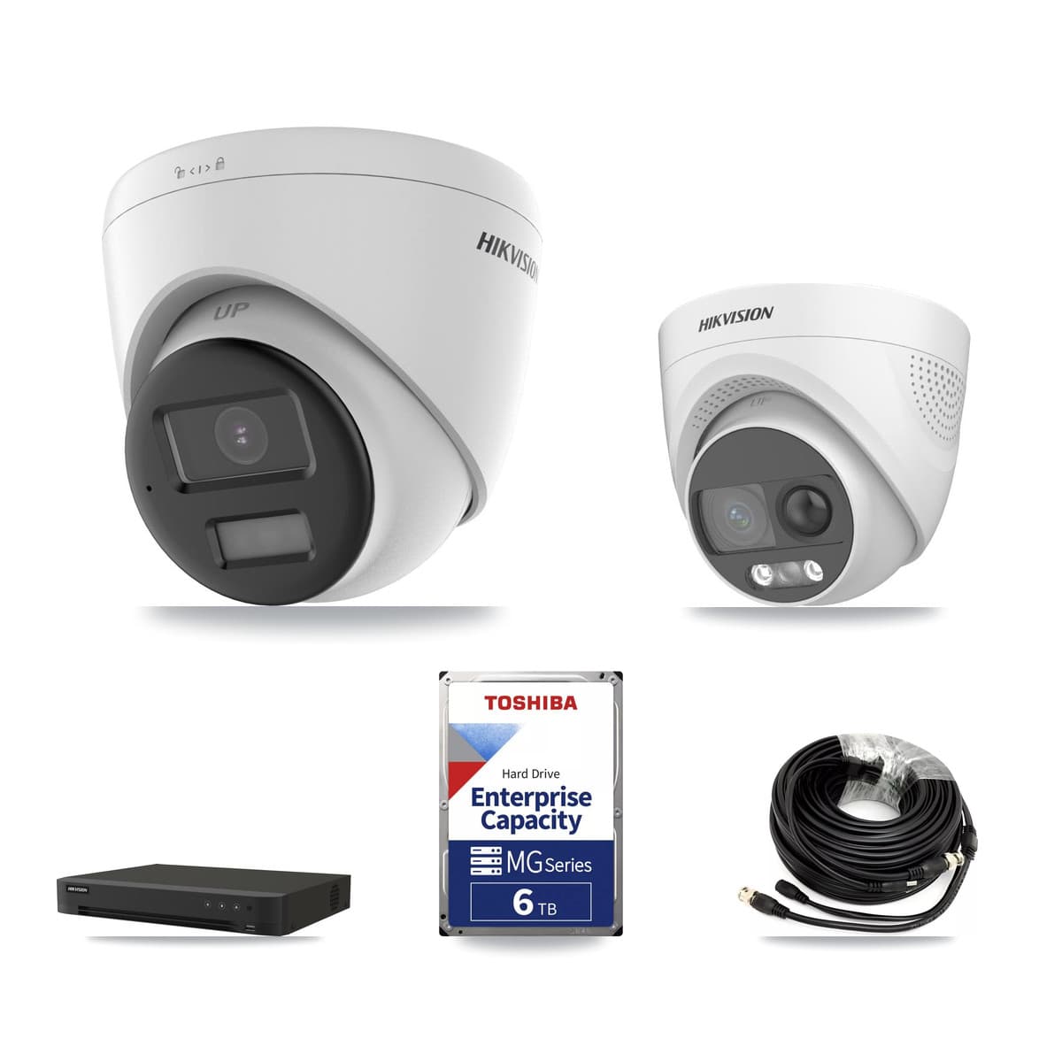 Hikvision 16-Channel 5MP CCTV Kit — 1 DS-2CE72KF3T + 4 DS-2CE78K0T Turret Cameras + 6TB Recording (IDS-7216HQHI Recorder) - Image 1