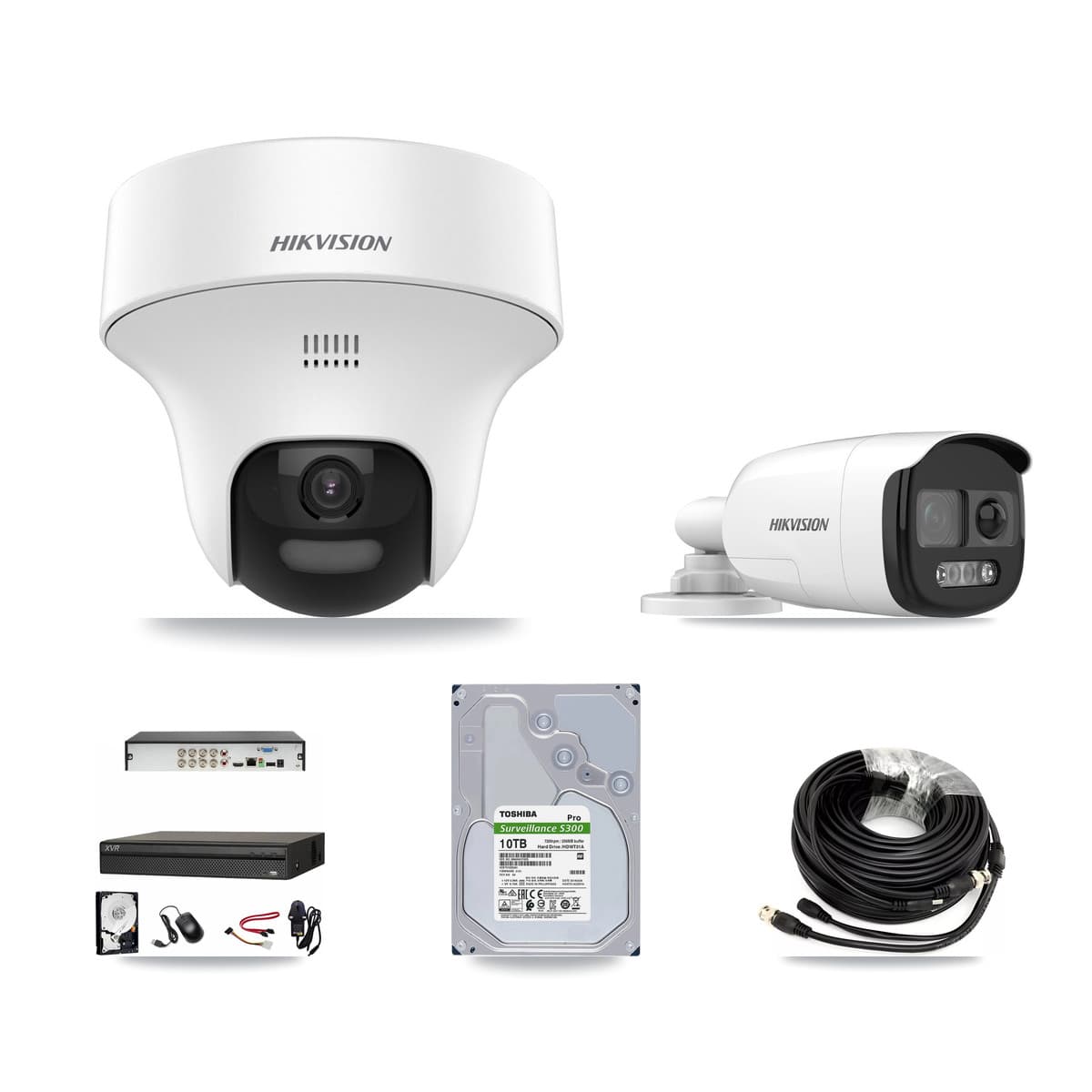 Hikvision & Dahua 8-Channel 5MP CCTV Kit — 1 Bullet + 6 Turret Cameras + 10TB Recording - Image 1
