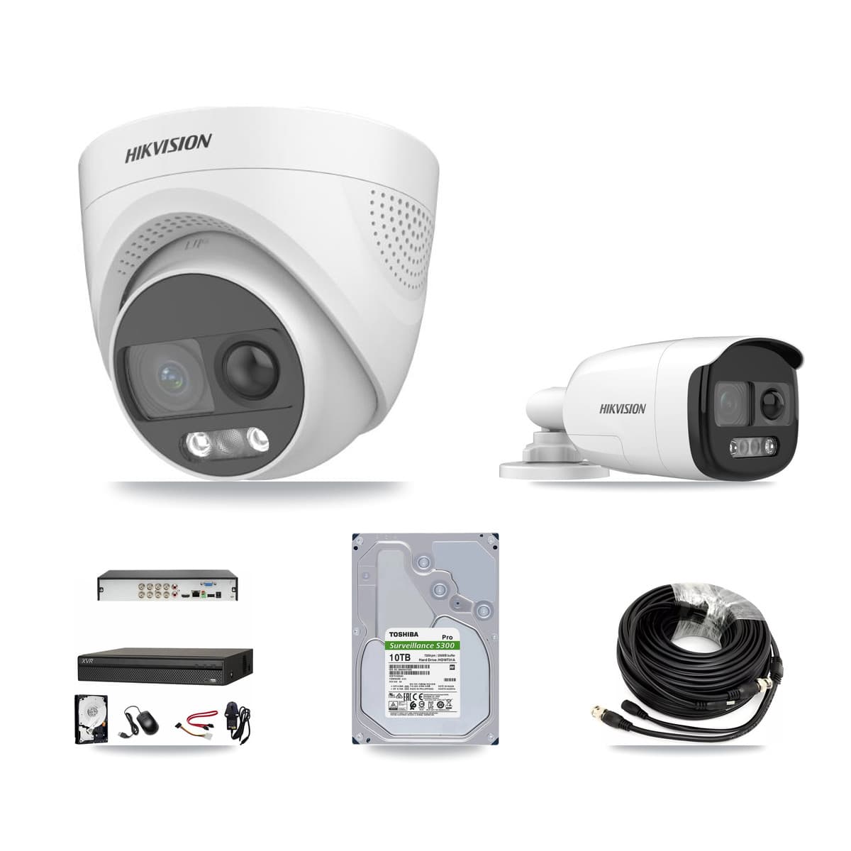 Hikvision & Dahua 8-Channel 5MP CCTV Kit — 2 DS-2CE12KF3T Bullet + 6 DS-2CE72KF3T Turret Cameras + 10TB Recording - Image 1