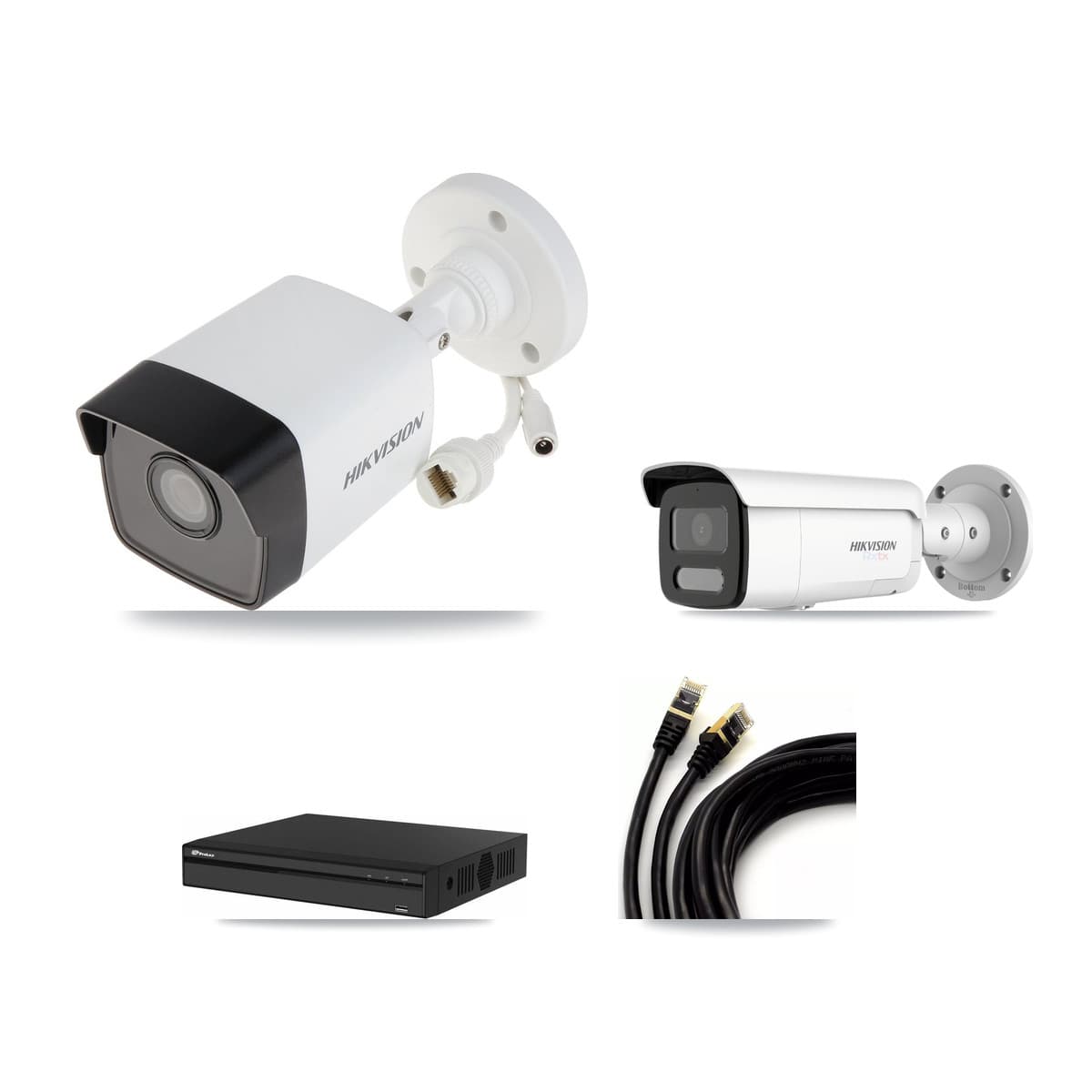Hikvision & Prolux 4-Channel 5MP – 4K CCTV Kit — 2 5MP + 2 4K Bullet Cameras + 8TB Recording - Image 1