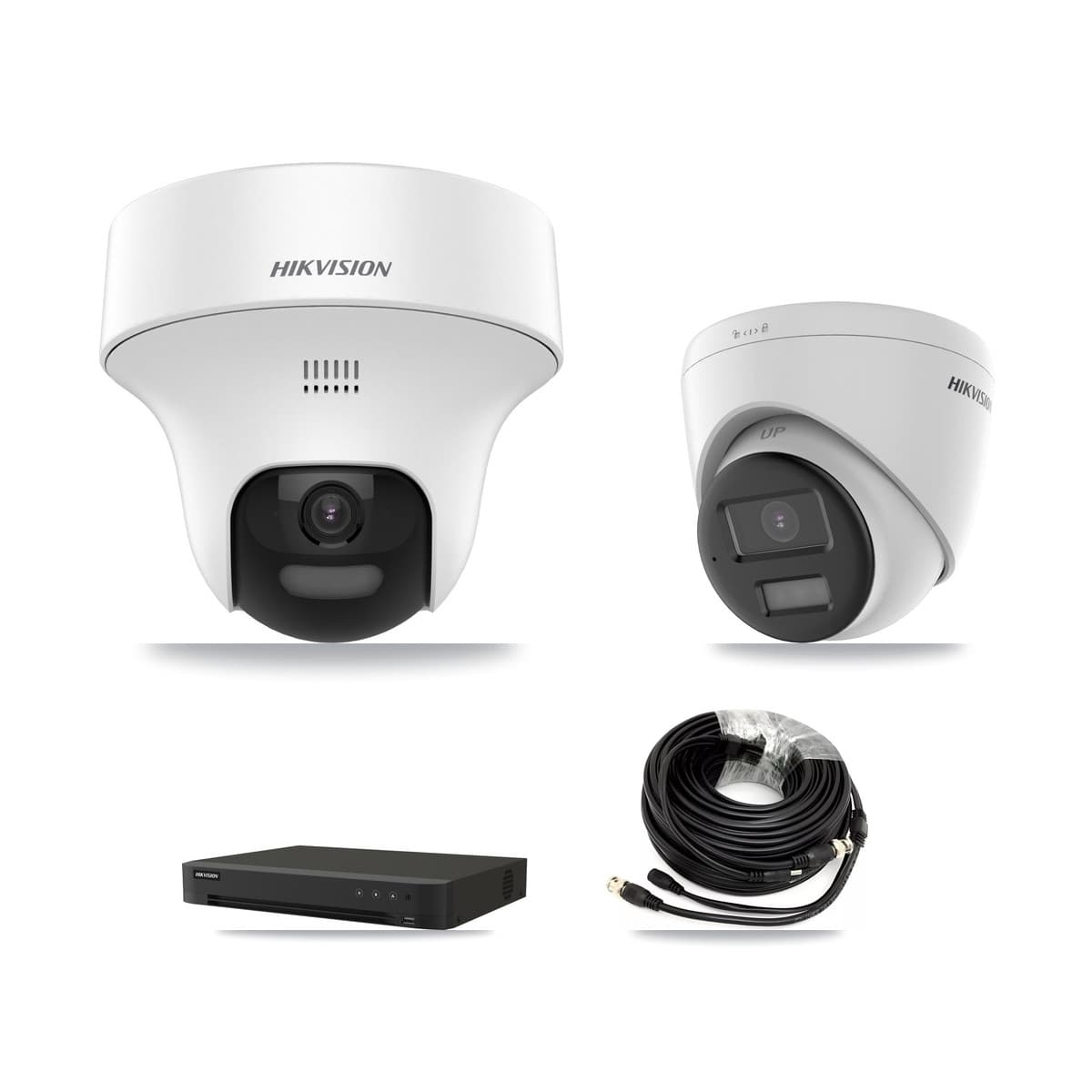 Hikvision 16-Channel 5MP CCTV Kit — 4 DS-2CE70K0T-PTLTS + 2 DS-2CE78K0T-LPTS Turret Cameras + 8TB Recording (IDS-7216HQHI-M1/XT Recorder) - Image 1