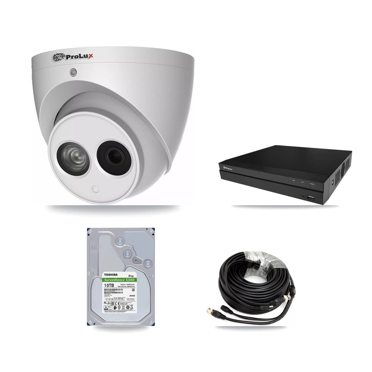 Prolux 8-Channel 4MP CCTV Kit — 8 Turret Cameras + 10TB Recording (PXD-5208AN Recorder) - Image 1
