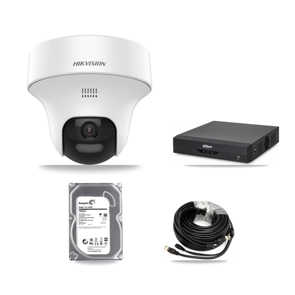 Hikvision & Dahua 4-Channel 5MP CCTV Kit — 1 DS-2CE70K0T Turret Camera + 1TB Recording - Image 1
