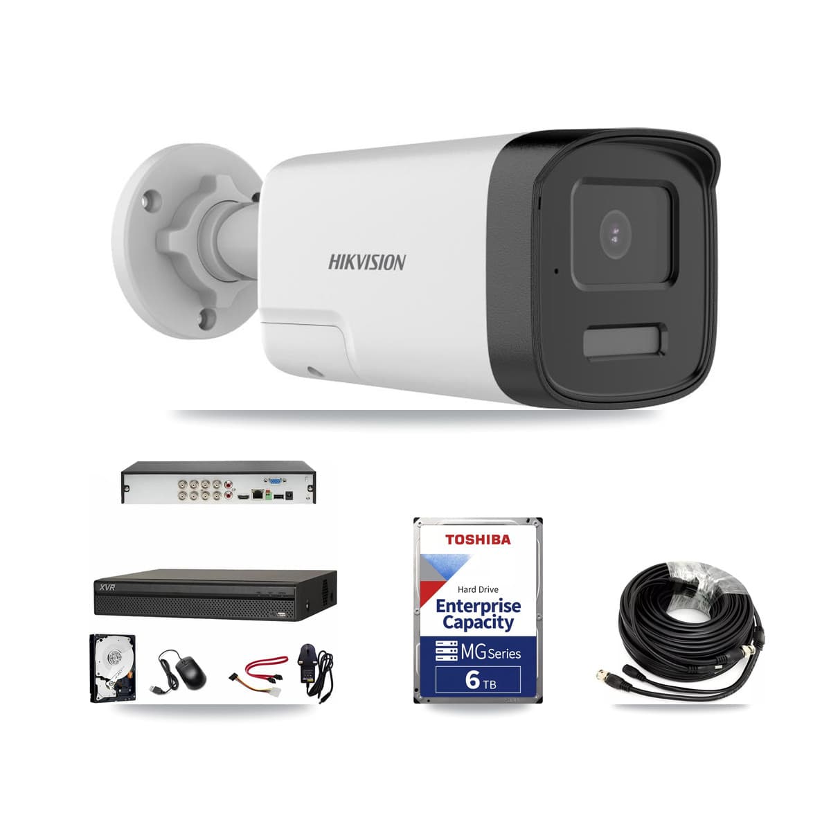 Hikvision & Dahua 8-Channel 5MP CCTV Kit — 3 DS-2CE17K0T Bullet Cameras + 6TB Recording - Image 1