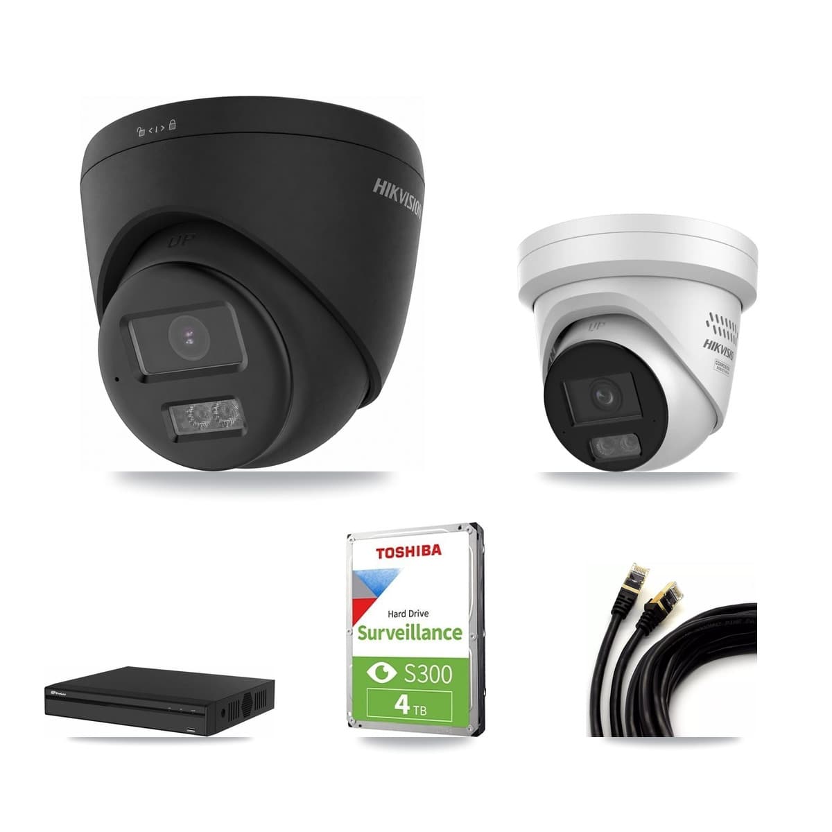 Prolux 4-Channel 4MP – 4K CCTV Kit — 1 4K + 1 4MP Turret Cameras + 4TB Recording - Image 1