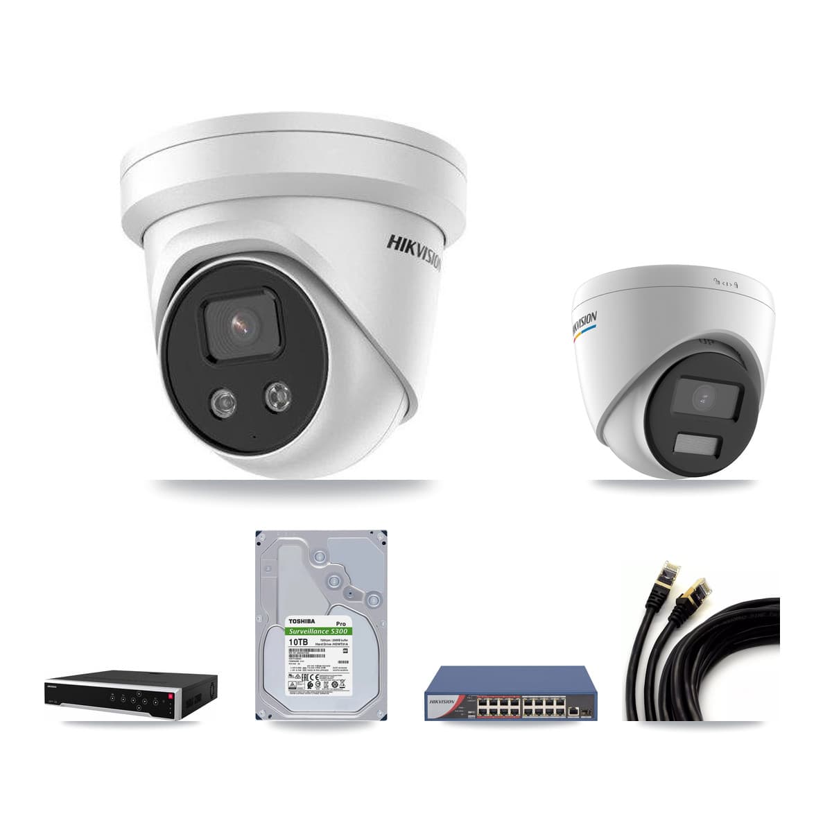 Hikvision 32-Channel 2MP – 5MP CCTV Kit — 1 2MP + 31 5MP Turret Cameras + 4× 10TB Recording - Image 1