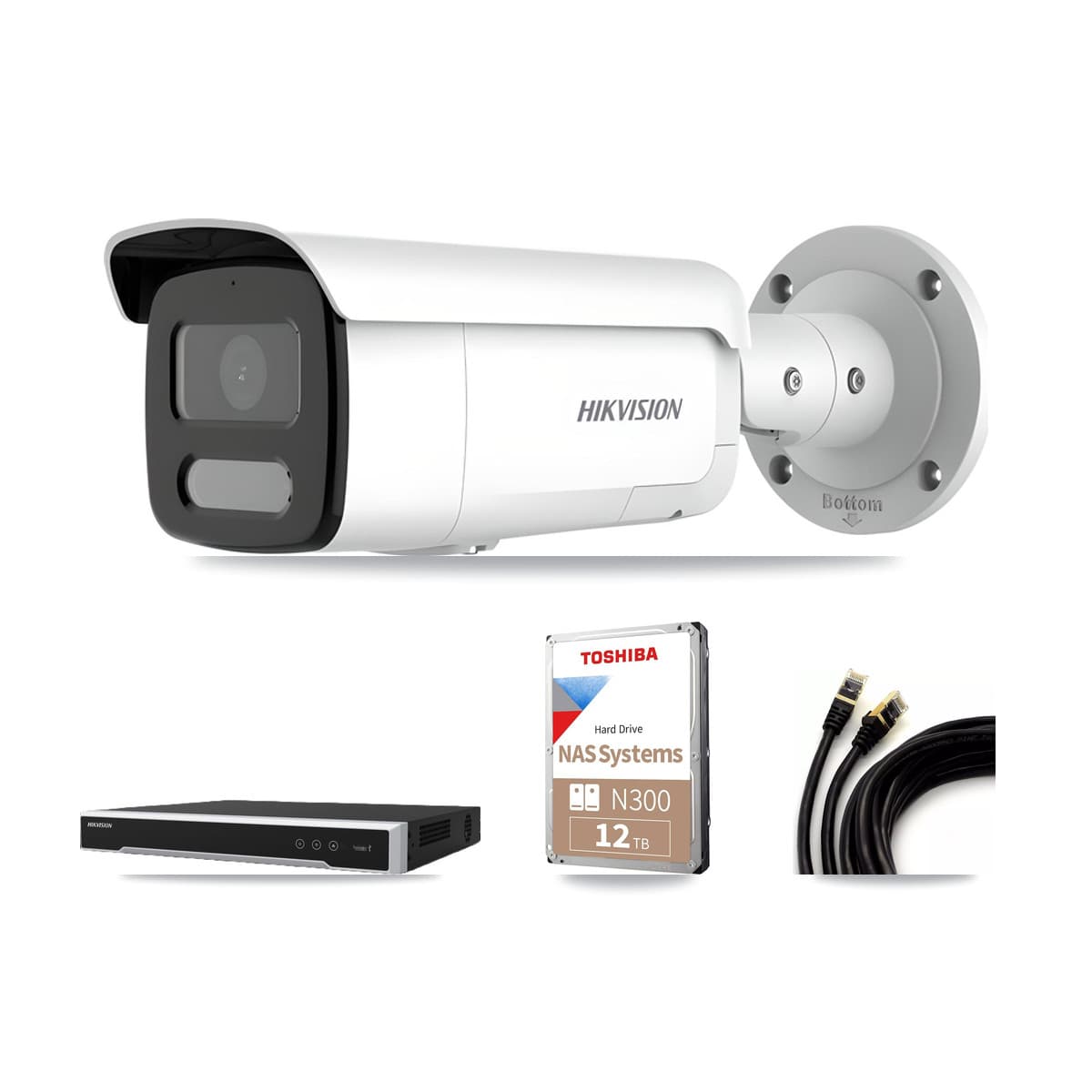 Hikvision 16-Channel 4MP CCTV Kit — 16 Bullet Cameras + 2× 12TB Recording - Image 1