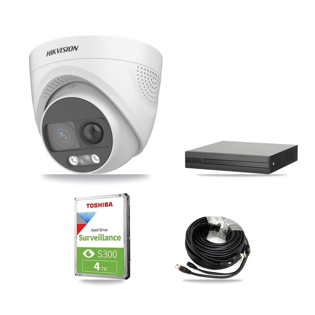 Hikvision 8-Channel 5MP CCTV Kit — 3 DS-2CE72KF3T Turret Cameras + 4TB Recording (XVR-3108HS Recorder) - Image 1