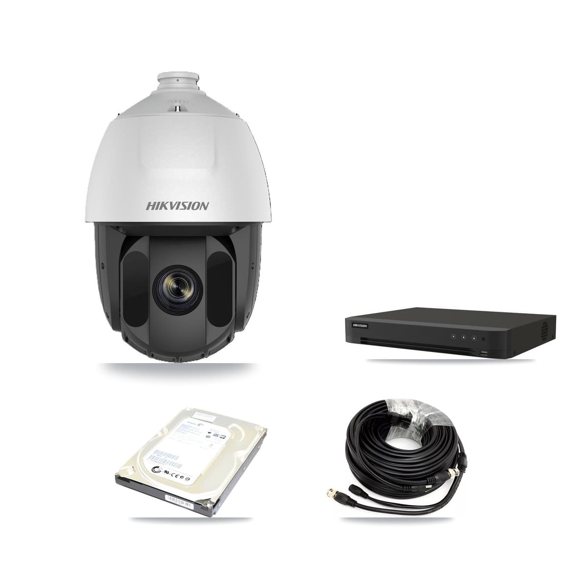Hikvision 8-Channel 2MP CCTV Kit — 1 DS-2AE5225TI-A-E PTZ Camera + 500GB Recording (IDS-7208HUHI-M1/XT Recorder) - Image 1