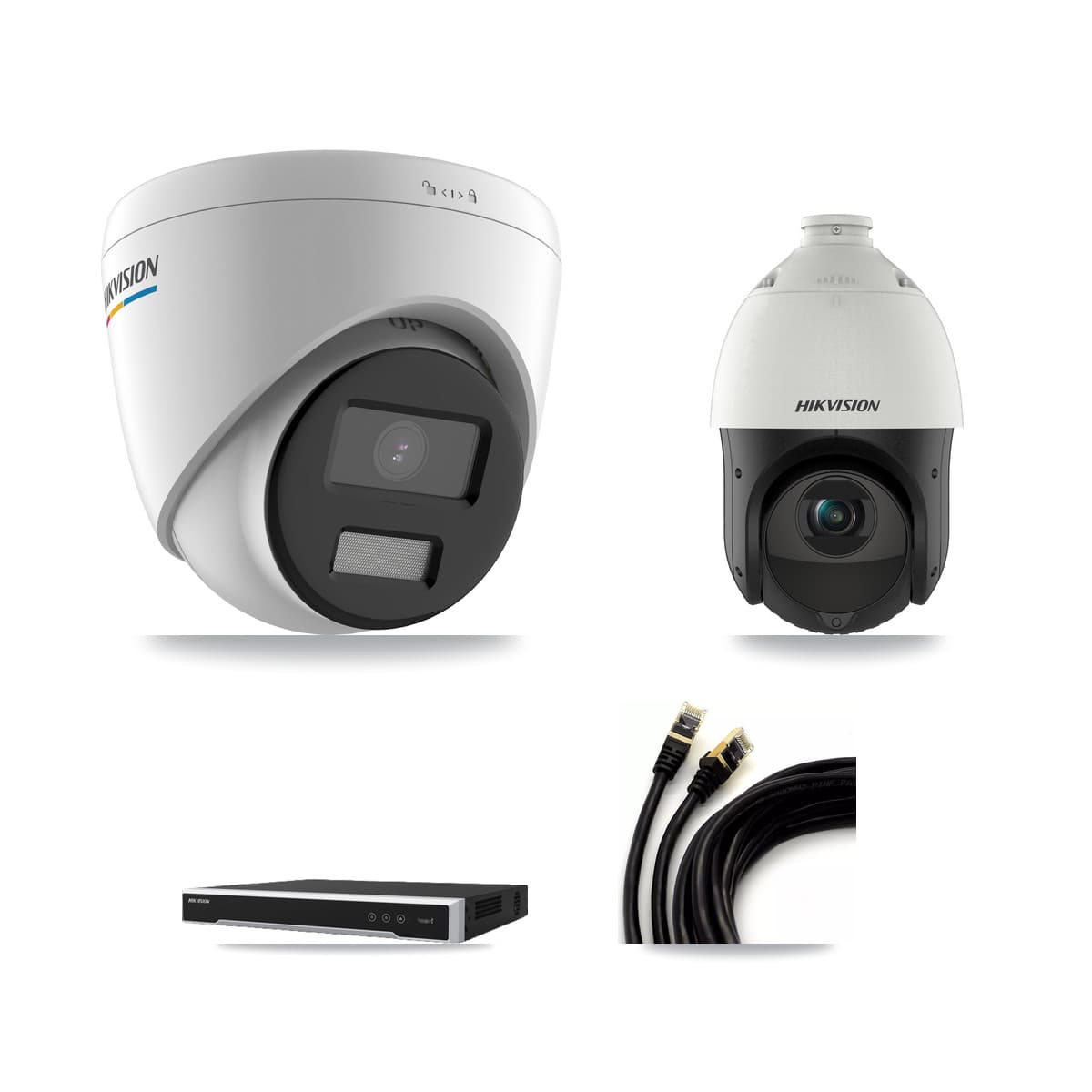 Hikvision 8-Channel 2MP – 4MP CCTV Kit — 1 2MP Turret + 1 4MP PTZ Cameras + 2TB Recording - Image 1
