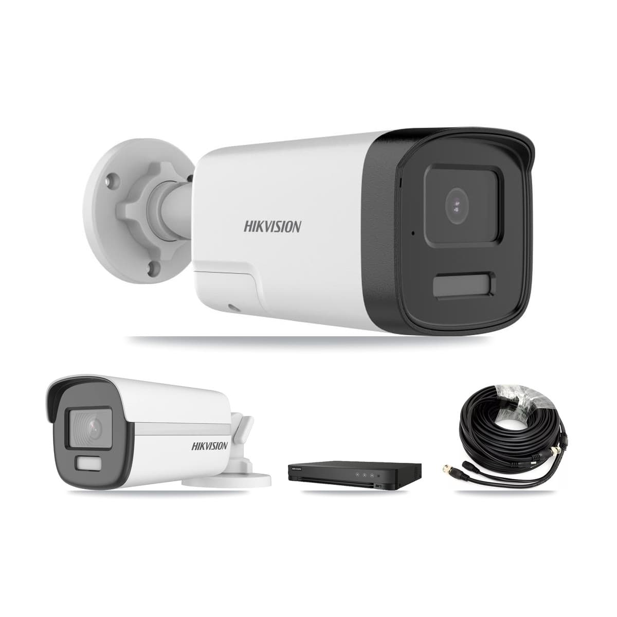 Hikvision 8-Channel 5MP – 4K CCTV Kit — 1 DS-2CE12UF3T-E 4K + 4 DS-2CE17K0T-LXTS 5MP Bullet Cameras + 8TB Recording (IDS-7208HUHI-M1/E Recorder) - Image 1