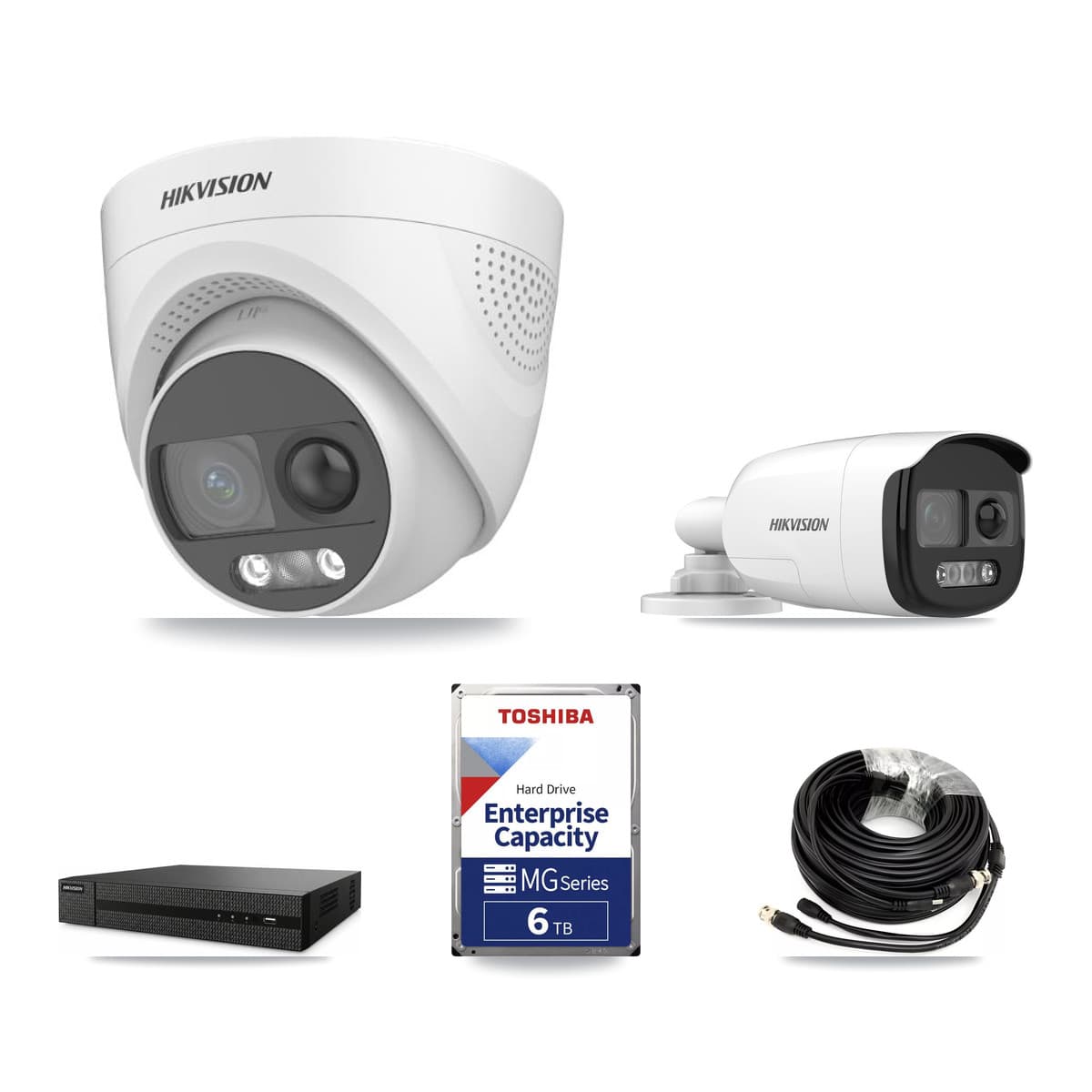Hikvision 8-Channel 5MP CCTV Kit — 2 DS-2CE12KF3T Bullet + 4 DS-2CE72KF3T Turret Cameras + 6TB Recording - Image 1