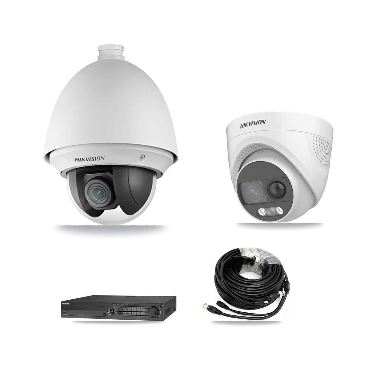 Hikvision 32-Channel 2MP – 5MP CCTV Kit — 1 DS-2AE4225T 2MP PTZ + 1 DS-2CE72KF3T 5MP Turret Cameras + 2TB Recording (DS-7332HQHI Recorder) - Image 1