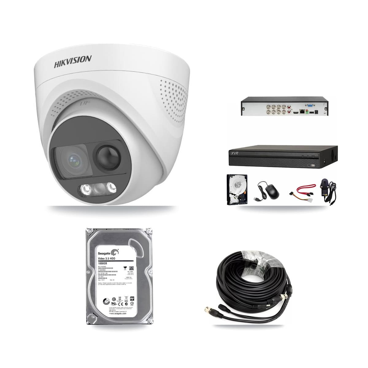 Hikvision & Dahua 8-Channel 5MP CCTV Kit — 2 DS-2CE72KF3T Turret Cameras + 1TB Recording - Image 1