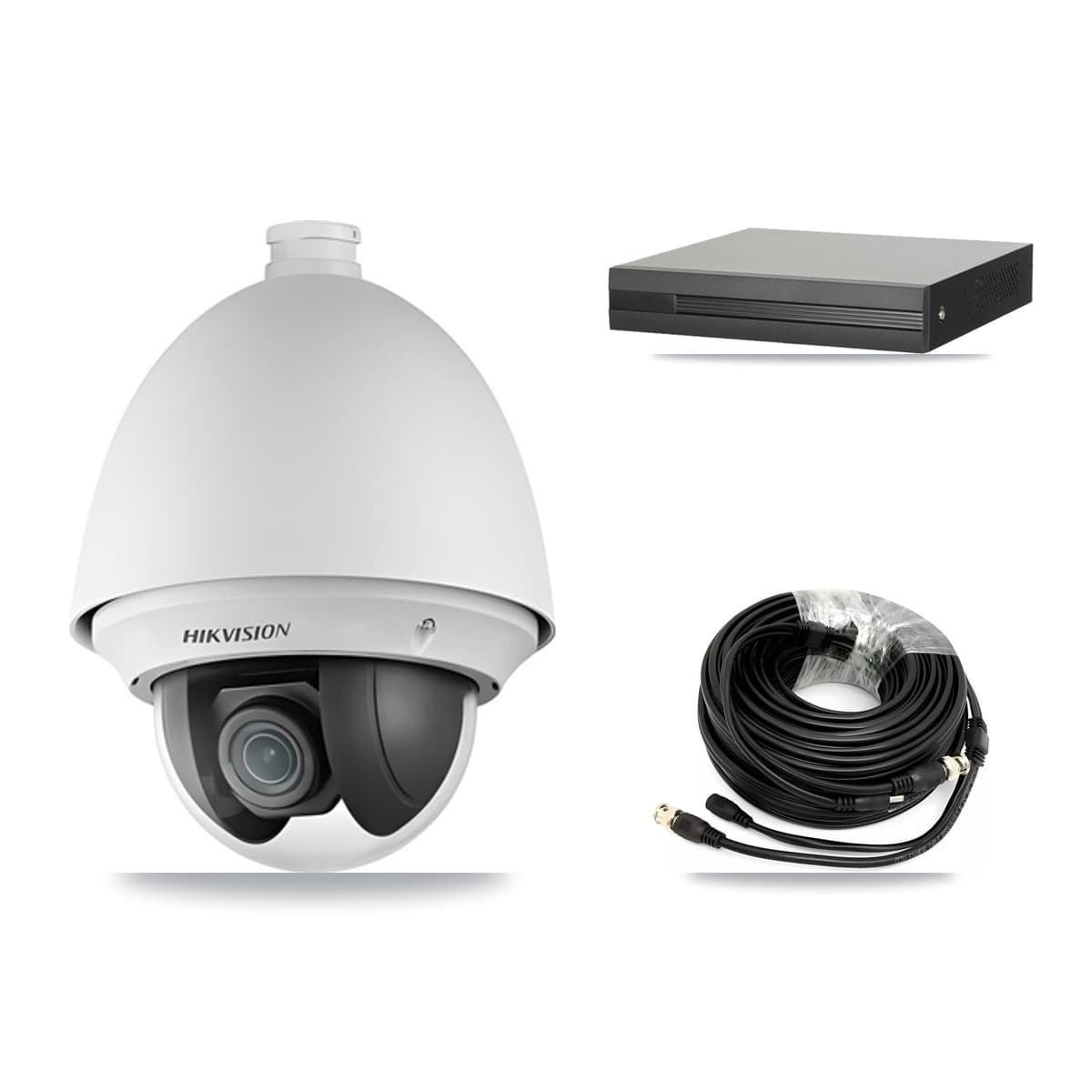 Hikvision 4-Channel 2MP CCTV Kit — 2 DS-2AE4225T PTZ Cameras + 3TB Recording (XVR-3104HS Recorder) - Image 1