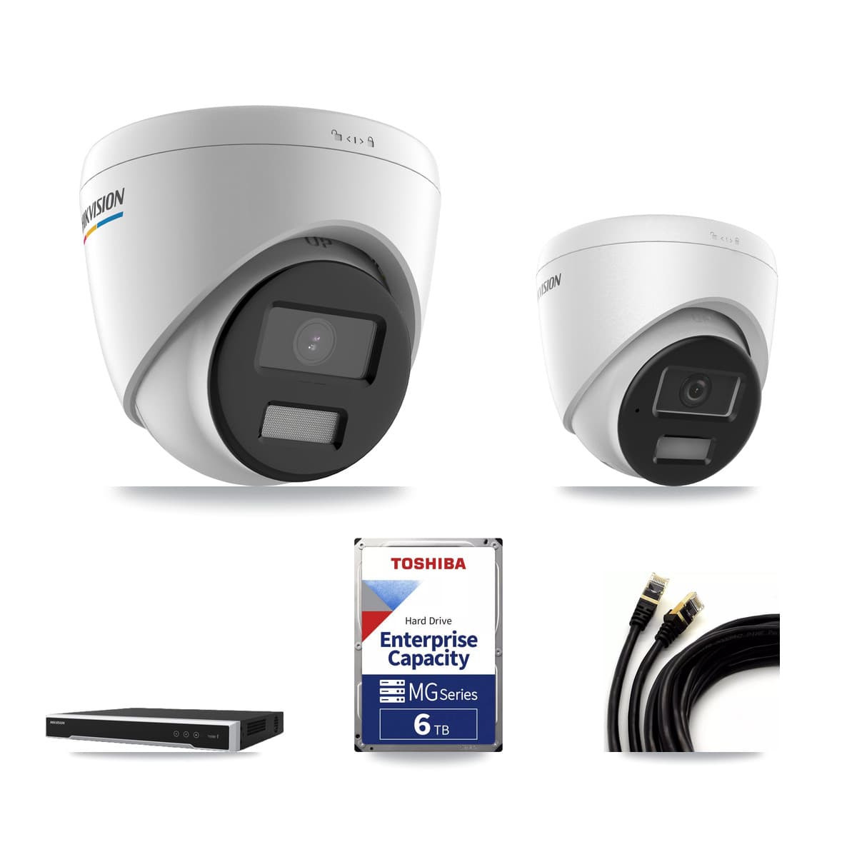 Hikvision 16-Channel 2MP – 4MP CCTV Kit — 3 2MP + 3 4MP Turret Cameras + 6TB Recording - Image 1