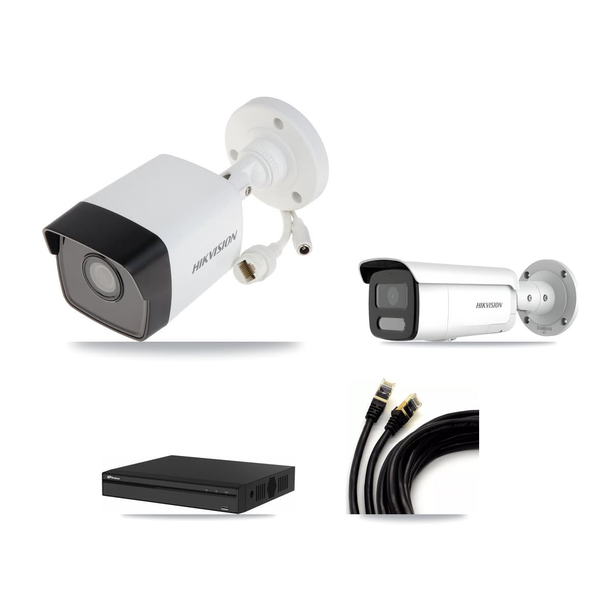 Hikvision & Prolux 4-Channel 4MP – 5MP CCTV Kit — 1 5MP + 1 4MP Bullet Cameras + 2TB Recording - Image 1