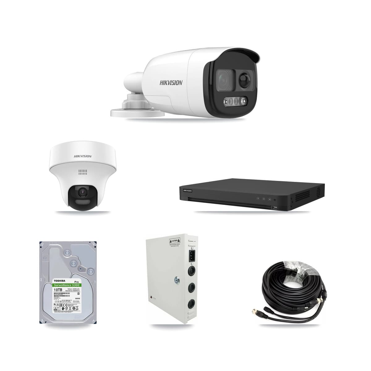 Hikvision 16-Channel 5MP CCTV Kit — 15 DS-2CE12KF3T Bullet + 1 DS-2CE70K0T Turret Cameras + 2× 10TB Recording - Image 1