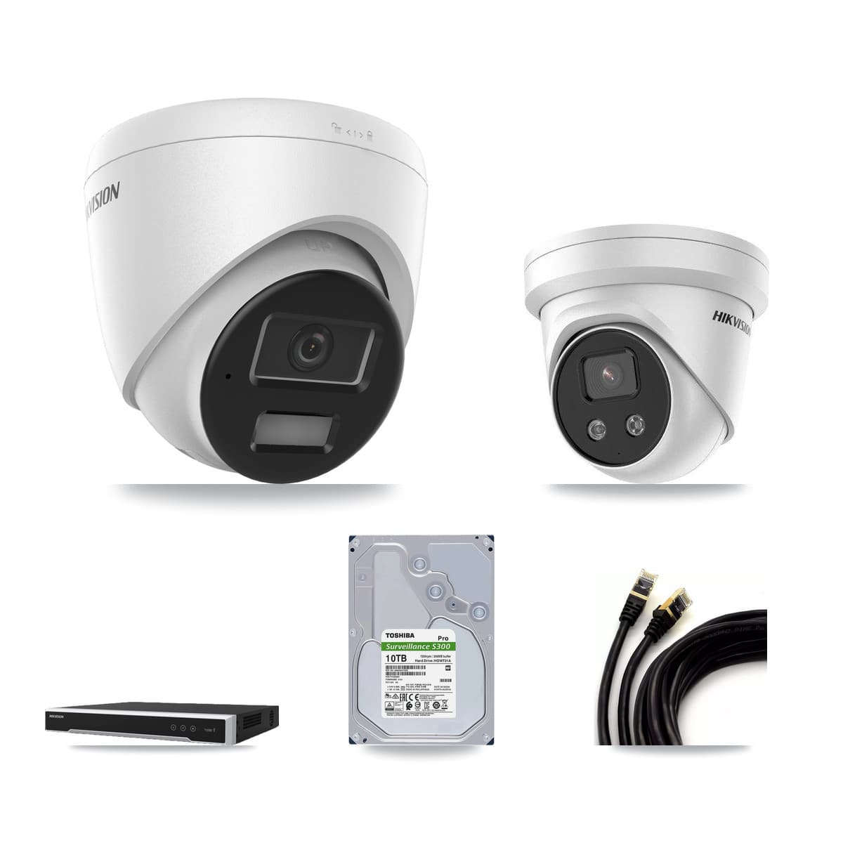 Hikvision 16-Channel 4MP – 5MP CCTV Kit — 10 4MP + 5 5MP Turret Cameras + 2× 10TB Recording - Image 1