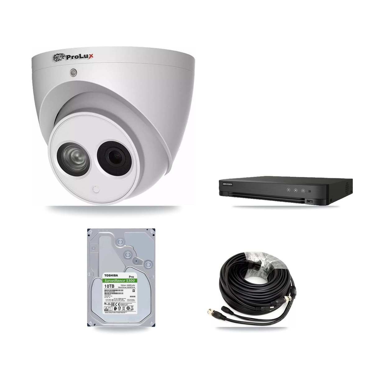 Prolux & Hikvision 8-Channel 4MP CCTV Kit — 8 Turret Cameras + 10TB Recording (IDS-7208HQHI Recorder) - Image 1
