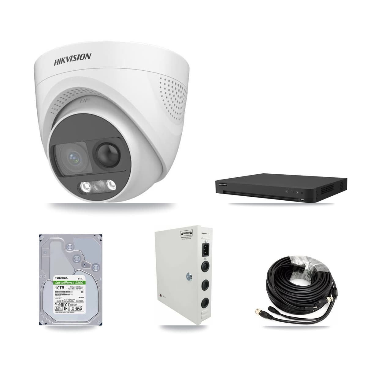 Hikvision 16-Channel 5MP CCTV Kit — 15 DS-2CE72KF3T Turret Cameras + 10TB Recording (IDS-7216HUHI Recorder) - Image 1